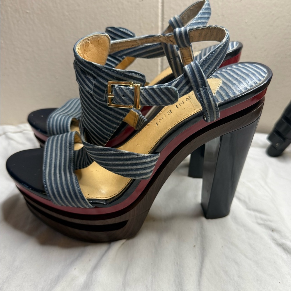 Striped Platform Heels